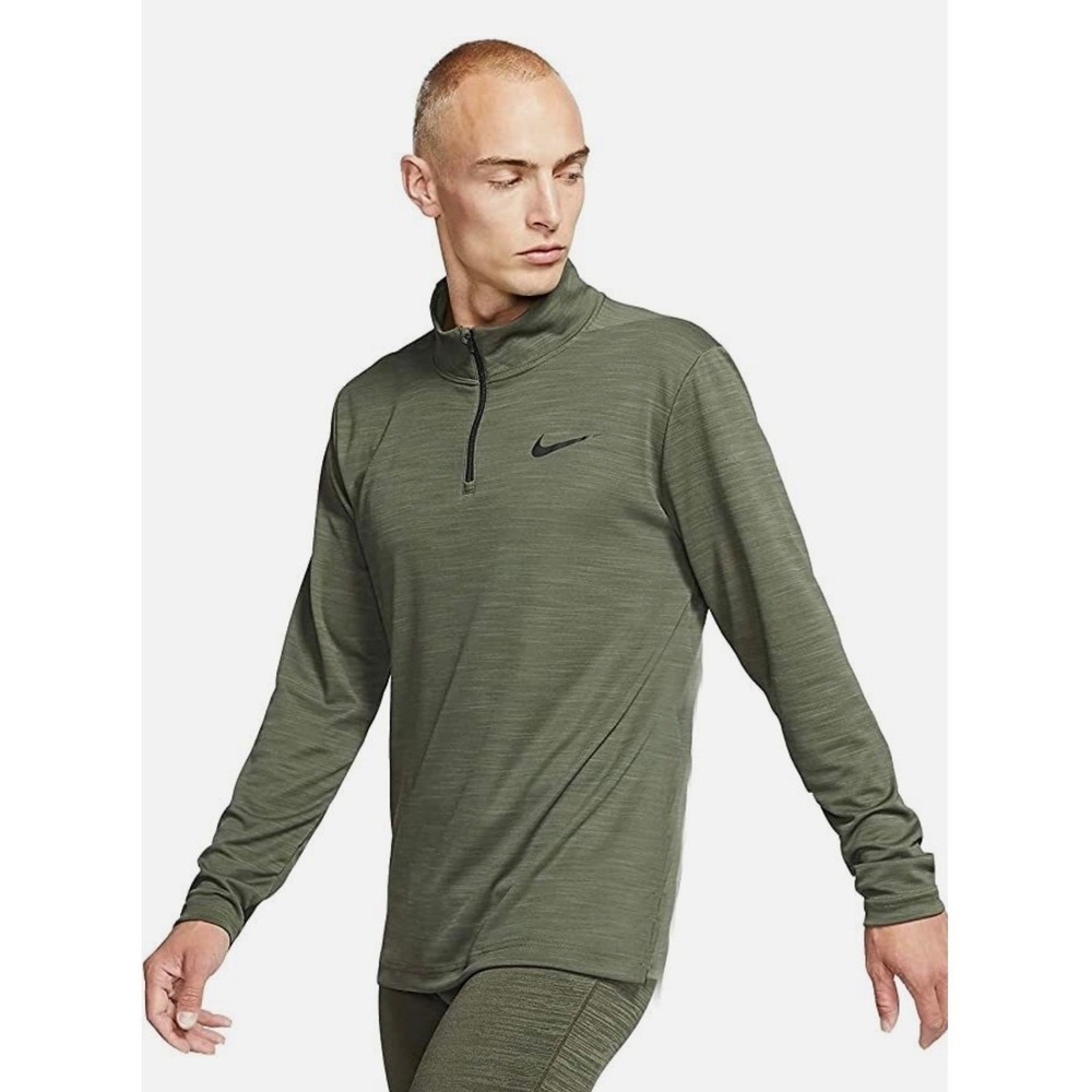 Nike Pullover Mens XL Green AR3716-325 Dri-FIT 1/4 Zip Long Sleeve Training Top‎